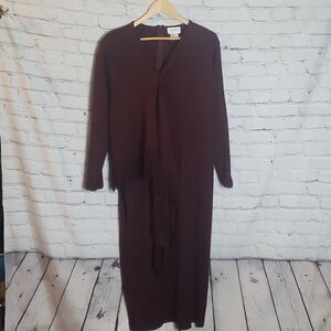 Vintage Tribeca Studeo Maroon Sweater Dress by Tribeca Studio by Kenneth Cole